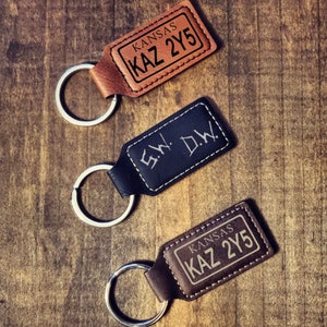 Personalized Custom Leatherette Keychain Fob, Leather Key Fob, Supernatural Keychain, Supernatural Gift, Supernatural License Plate Keychain