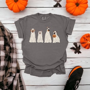 Comfort Colors® Сute Ghost Dog T-shirt, Ghost Dog Tee,Halloween Dog T-shirt, Spooky Season Gift, Dog Lovers Tshirt, Halloween Cute Shirt