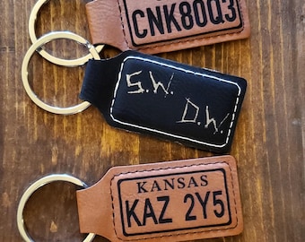 Supernatural License Plate Keychain, Personalized Custom Leatherette Keychain Fob, Leather Key Fob, Supernatural Keychain, Supernatural Gift