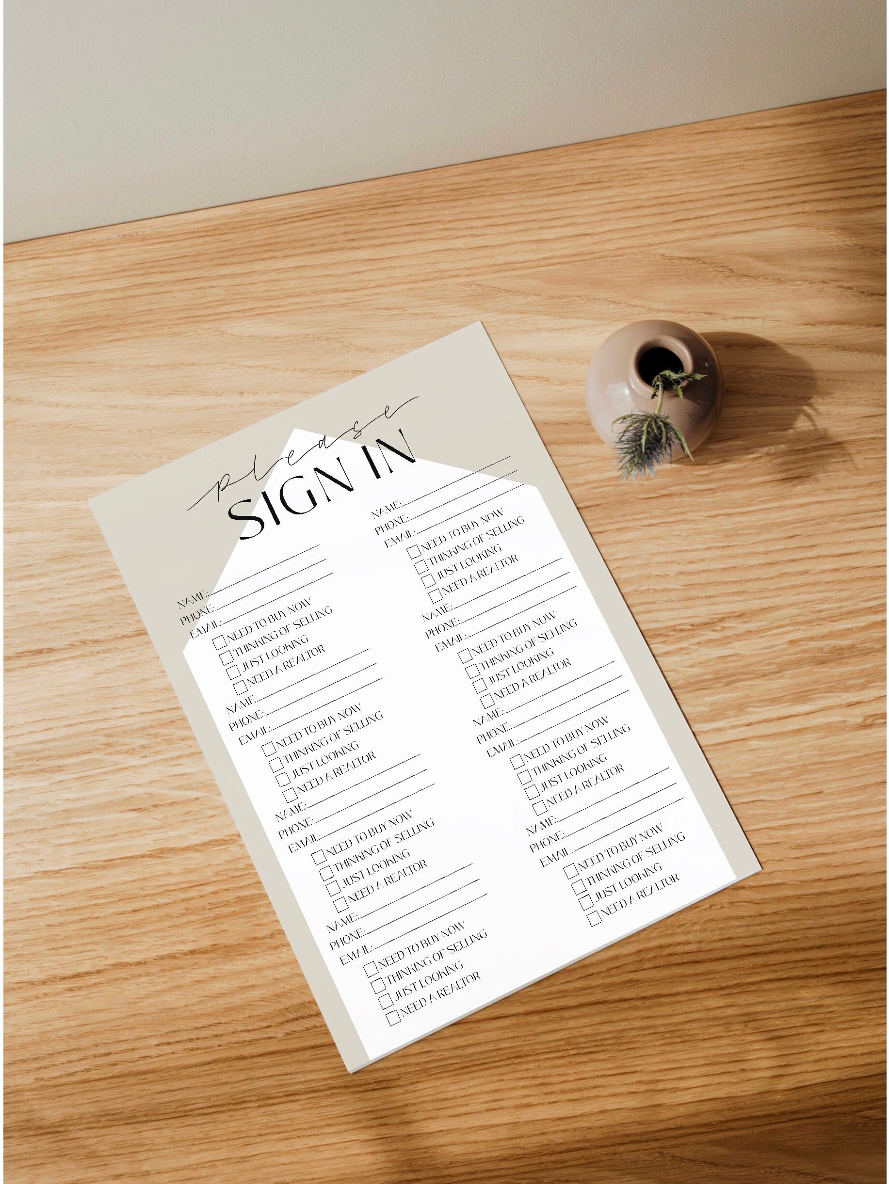 Real Estate Open House Sign in Sheet Printable - Etsy