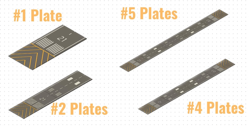 The size of each plate is 9"x4"