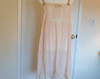 Antique Vintage 1920s Soft Pink Teddy/ Step-in Romper