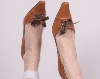 Vintage Prada Square Toe Brown Leather Heels
