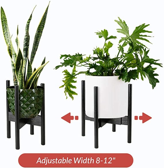 Adjustable Black Plant Stand for Indoor Plants Mid Century Etsy
