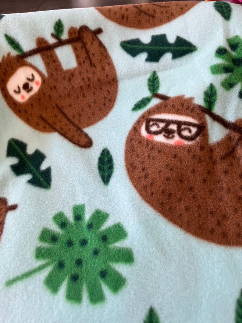 Happy Hanging Sloths Blizzard Fleece Blanket 58 X 72 Etsy