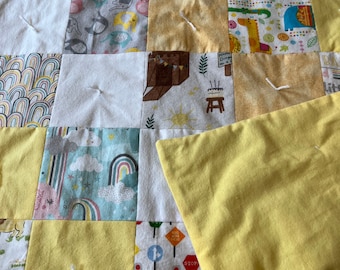 Yellow Bees & Daisies Patchwork Baby Quilt With Matching Teddy Bear - Etsy