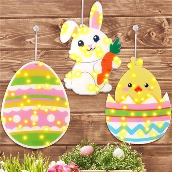 Easter Bunny Window Lights Etsy