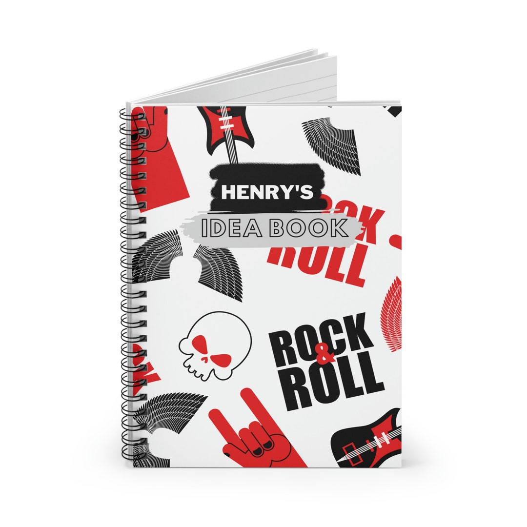 Rock & Roll Idea Notebook, Big Ideas Notebook, Personalized Gift, 8.5 X ...
