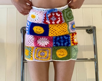 Granny Square Crochet Skirt