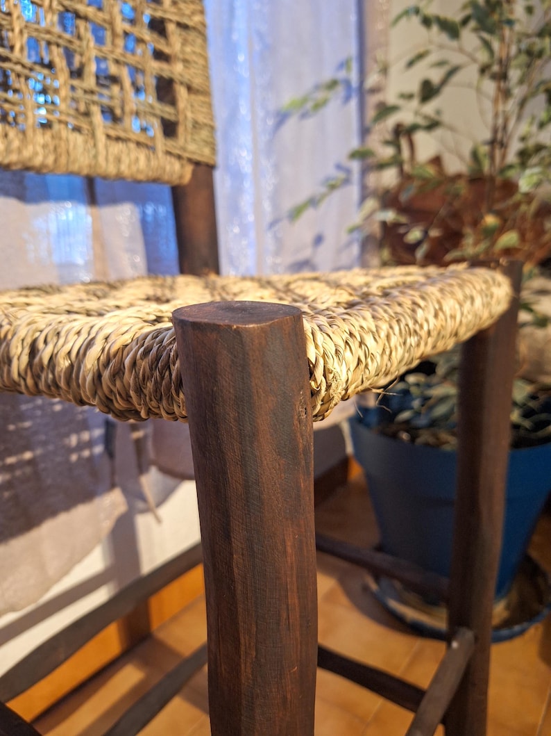 Tabouret de comptoir tressé à la main – Style Méditerranéen et Authentique