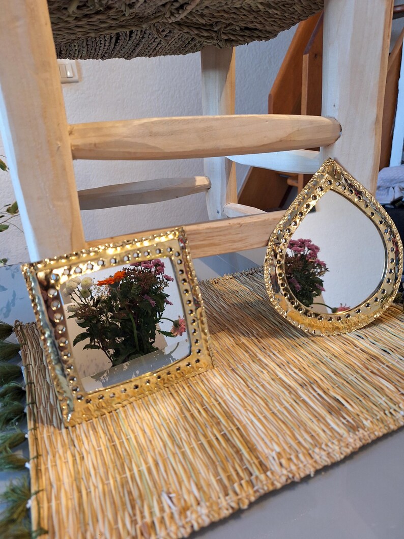 Lot de miroirs artisanaux marocains dorés