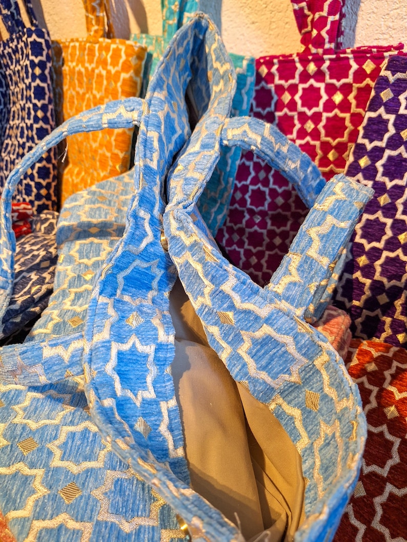 Grand Sac Cabas Marocain Brodé Main
