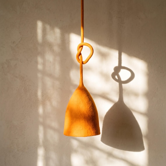 Suspension en Laine Feutrée Orange