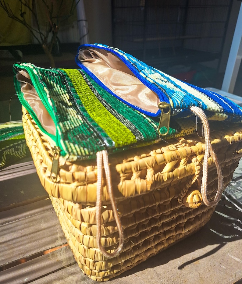 Pochette bohème en tissu berbère