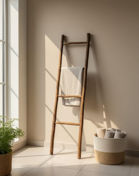 Échelle Décorative en Bois Brut