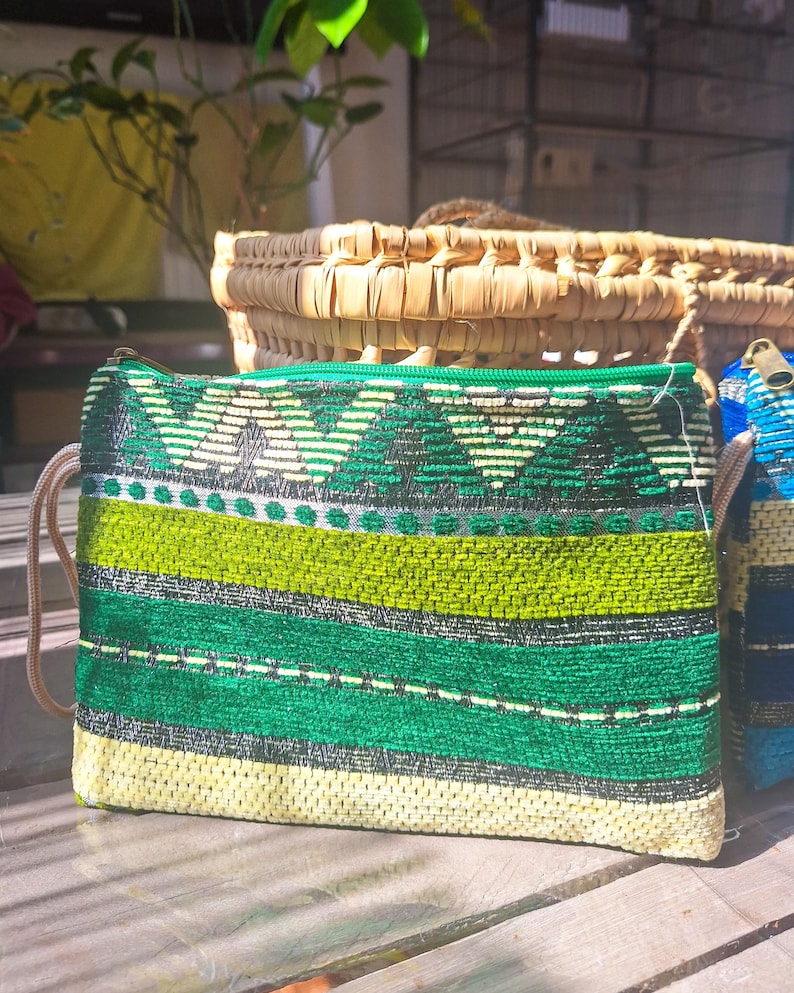 Pochette bohème en tissu berbère
