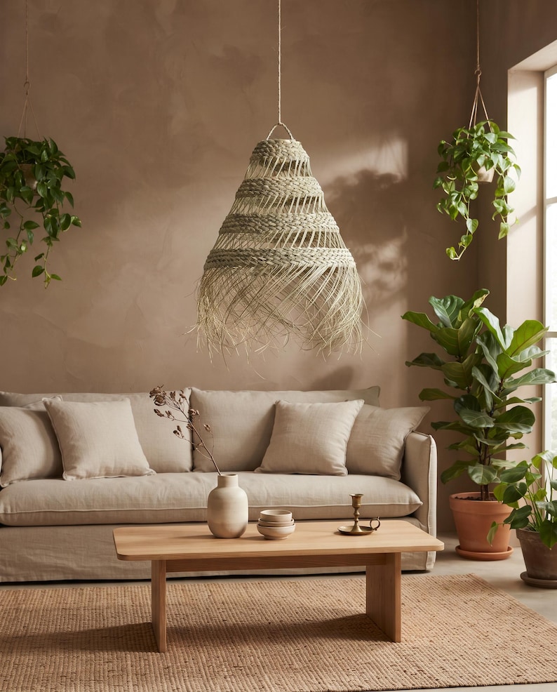 Suspension en Feuille de Palmier Tressée