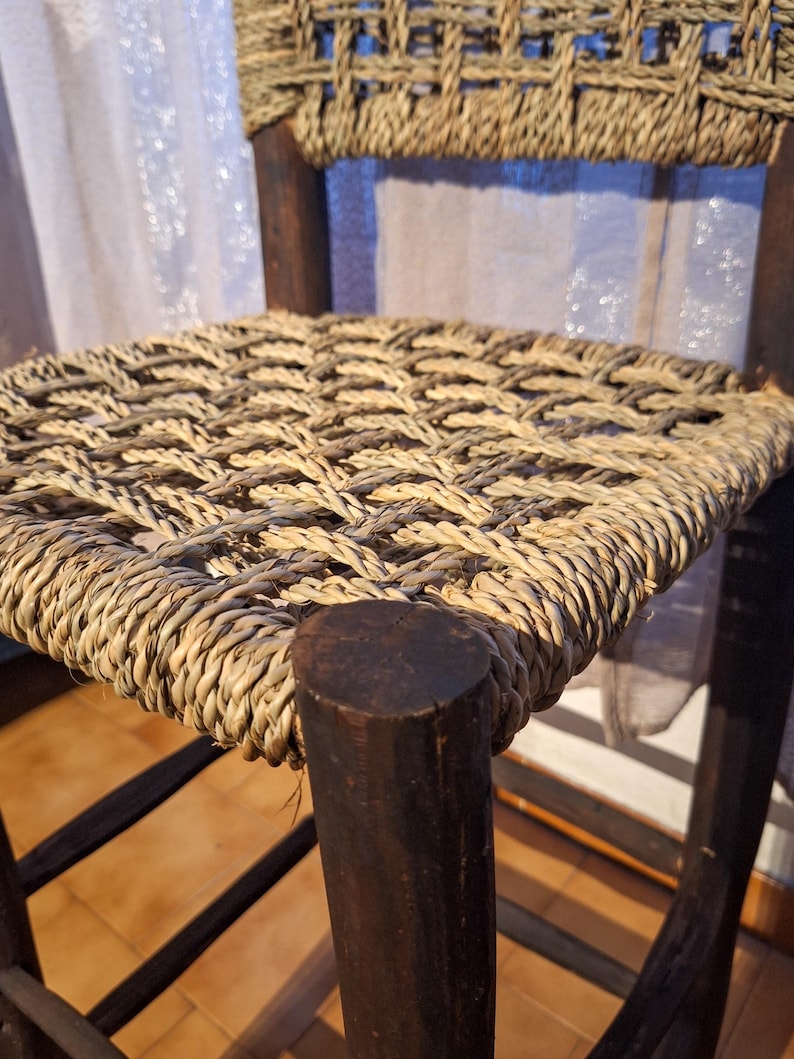 Tabouret de comptoir tressé à la main – Style Méditerranéen et Authentique