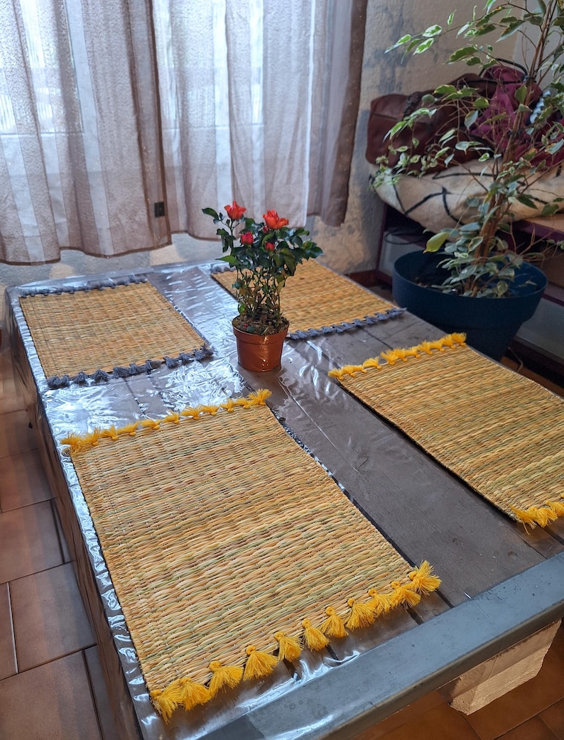 Lot de 2 set de table bohème tissé à la main