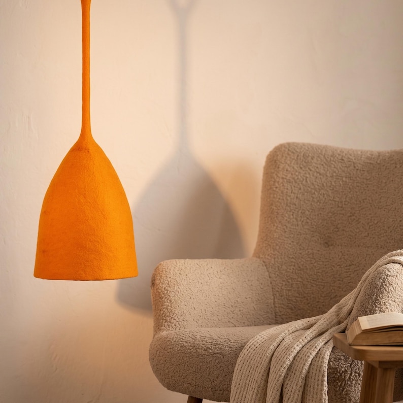 Suspension en Laine Feutrée Orange