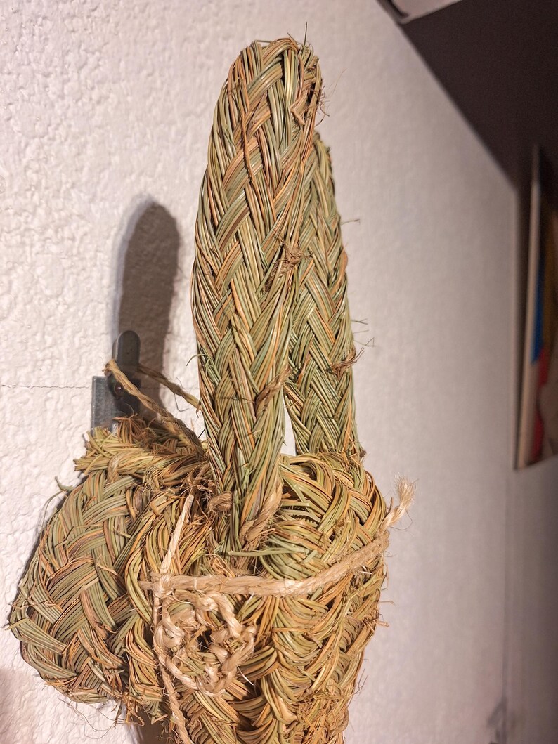 Trophée Mural Tête d'Âne en Paille Tressée