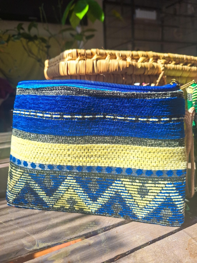 Pochette bohème en tissu berbère