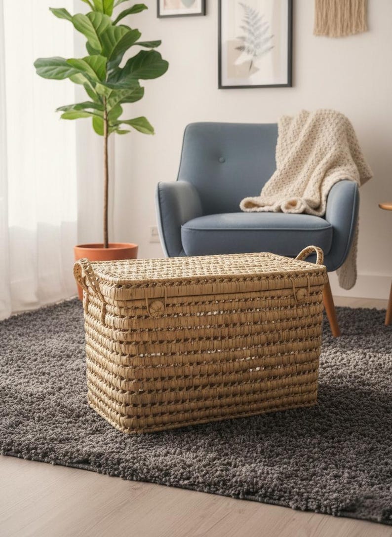 Malle de rangement artisanal en osier