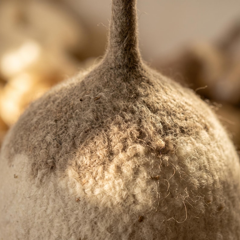 Marocain Suspension en Laine Feutrée Écru
