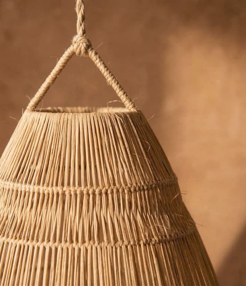 Suspension en Raphia Naturel Tressé Main