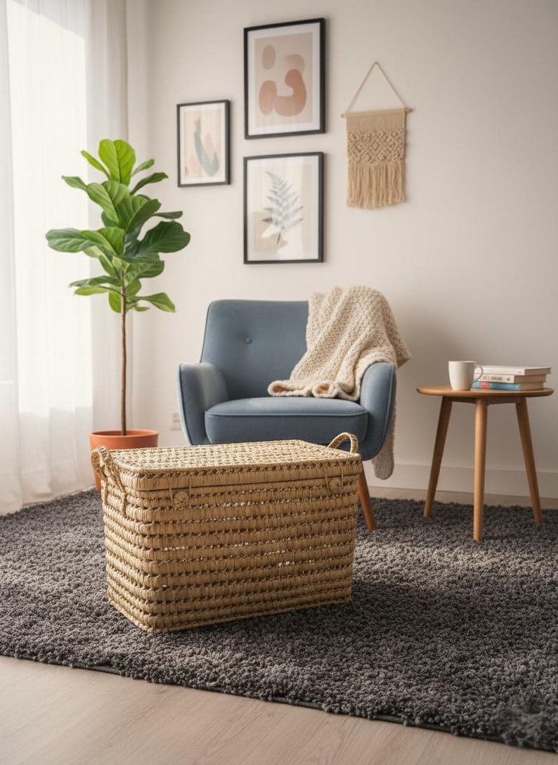 Malle de rangement artisanal en osier