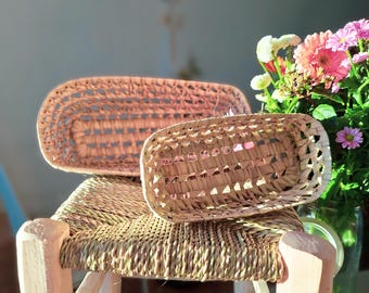 Panier tressé à la main en feuilles de palmier