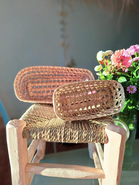 Panier tressé à la main en feuilles de palmier