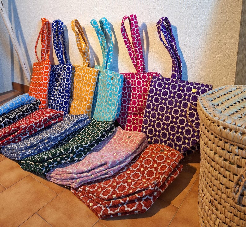 Grand Sac Cabas Marocain Brodé Main