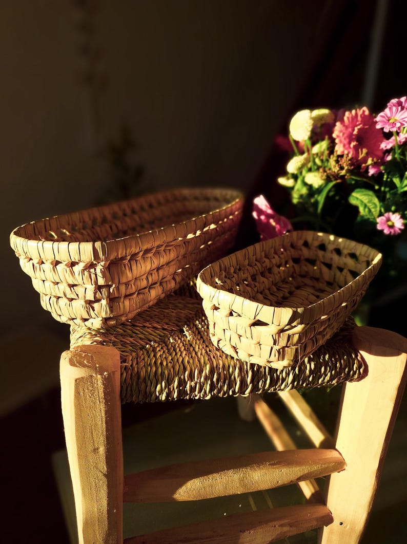 Panier tressé à la main en feuilles de palmier