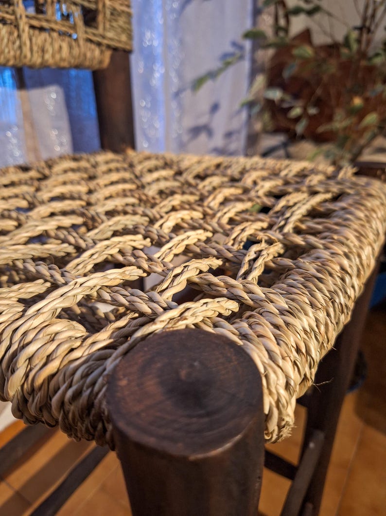 Tabouret de comptoir tressé à la main – Style Méditerranéen et Authentique