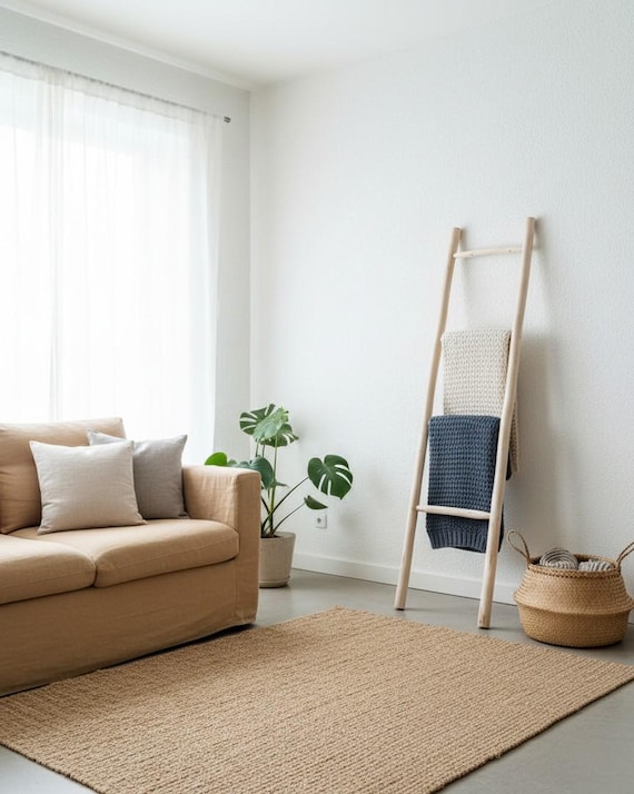 Échelle décorative en bois naturel