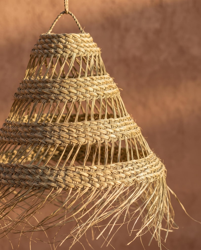 Suspension en Feuille de Palmier Tressée