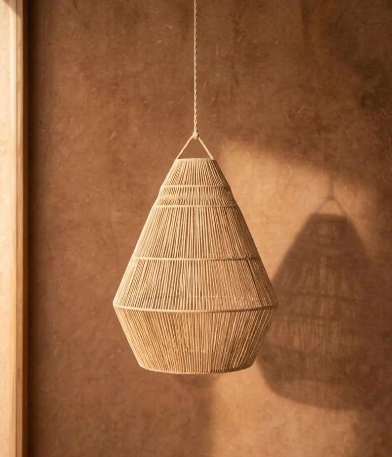 Suspension en Raphia Naturel Tressé Main