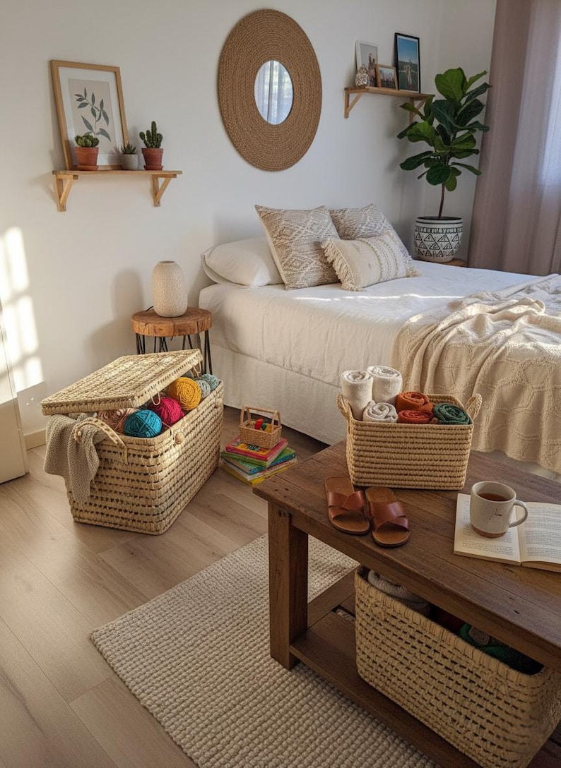 Malle de rangement artisanal en osier