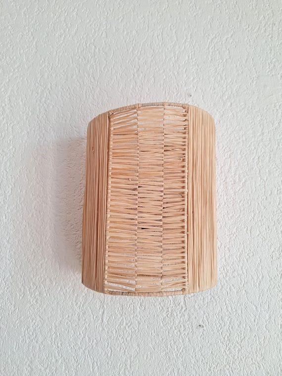 Applique murale en raphia naturel faite main