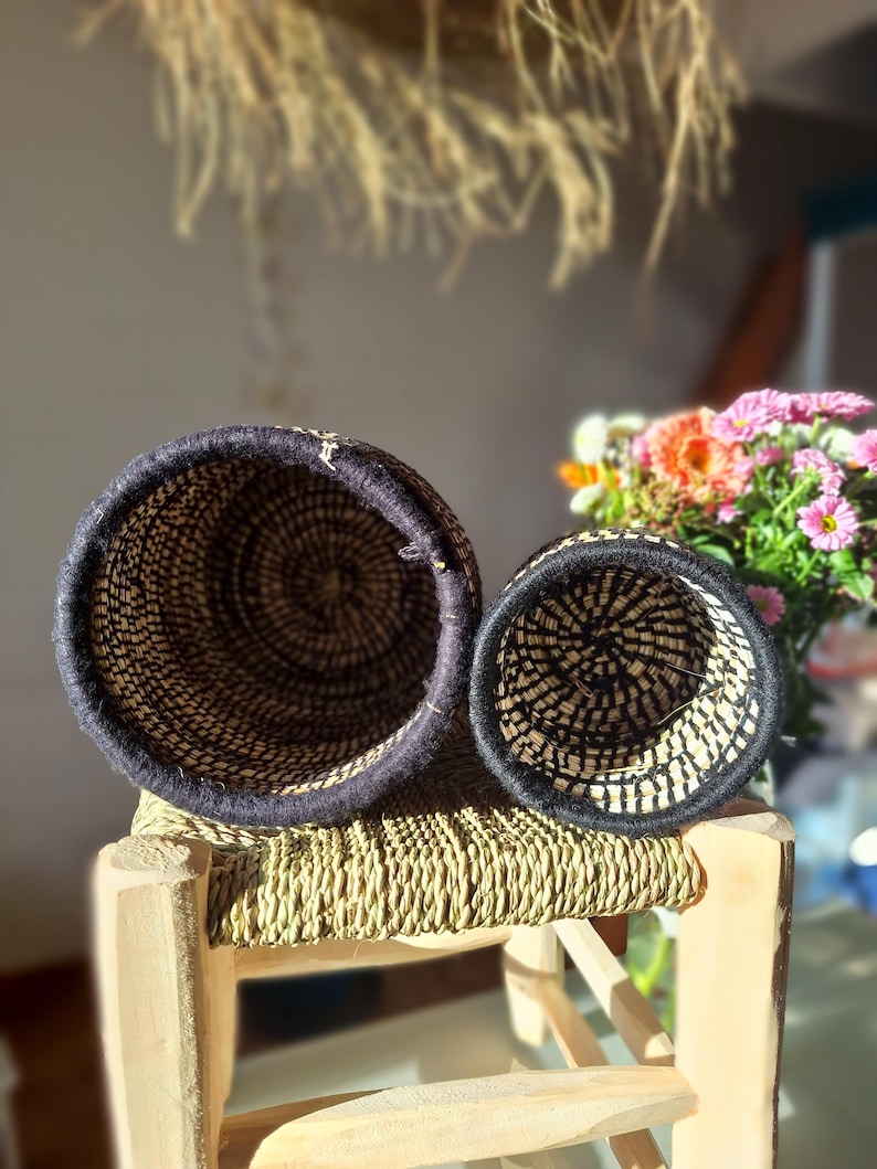 Panier artisanal berbère marocain avec couvercle