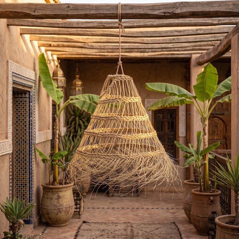 Suspension Marocaine en Paille de Doum