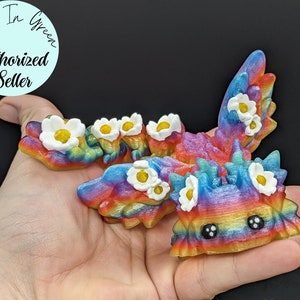 Kosha the Axolotl Dragon - 3D Printed Articulated Desktop Pet - Fidget Toy, Sensory Toy, ADHD Fidget