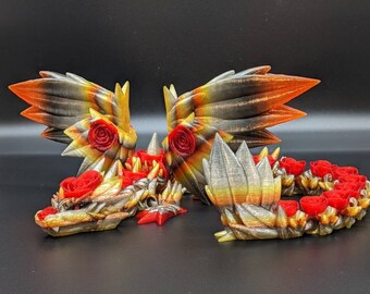 Rosewing Dragon - 3D Printed Articulated Desktop Pet - Fidget Toy, Sensory Toy, ADHD Fidget