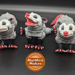 Realistic Opossum Toy Premium 4 Color Edition / 3D Printed Articulated Flexible Fidget Toy by MatMireMakes / Flexi Animal For ADHD Autism