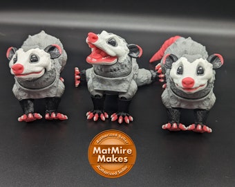 Realistic Opossum Toy Premium 4 Color Edition / 3D Printed Articulated Flexible Fidget Toy by MatMireMakes / Flexi Animal For ADHD Autism