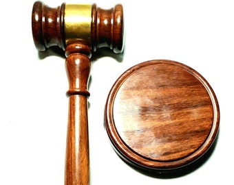 Wooden Gavel -Engraved Judge Mallet With Sound  Block And Gifts Case Handmade Judge;s Gavel Lawyer Gifts