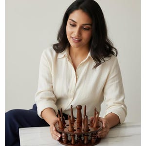 Rosewood Crochet Hooks Set – Handmade Ergonomic Knitting Needles with Holder