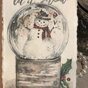 Handpainted Watercolor Winter Wonderland Card, 5 X 7 Inches, on Strathmore  Deckled Edge Watercolor Card With Envelope. 