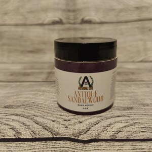All Natural Antique Sandalwood Lotion 4oz Body Butter Organic, Vegan, Paraben Free, Sulfate Free